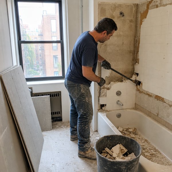 Demolition and Wall Prep – Bathtub Renovation
